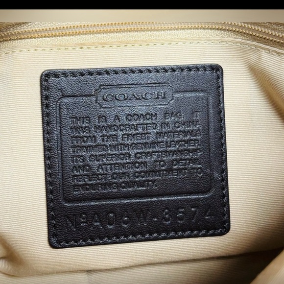 Coach Vintage Signature 3574 Gold Bag - EUC gold trim  with canvas - Picture 11 of 11